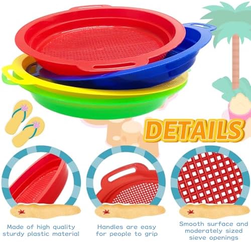 OJYUDD 8 Pack Plastic Sand Sieves