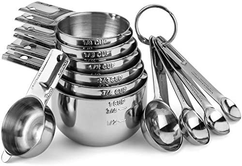 Hudson Essentials Stainless Steel Measuring Cups and Spoons Set