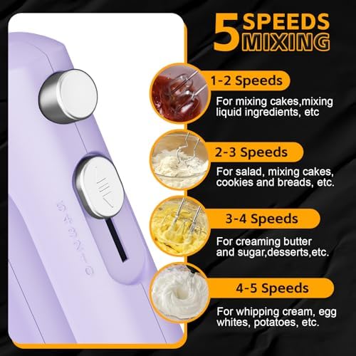 Lord Eagle 5-Speed Small Hand Mixer Electric, 300W Compact Portable