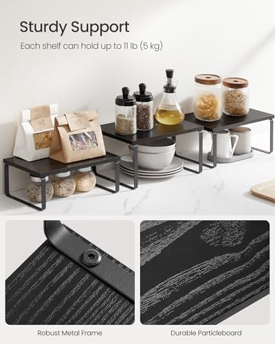 SONGMICS Cabinet Organizer Shelf, Kitchen Storage