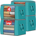 Fab totes 90L Clothes Storage, Foldable Thick Fabric Blanket Storage Bags