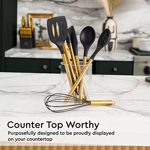 Styled Settings Black and Gold Kitchen Utensils Set