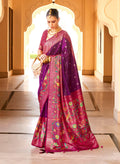 Monjolika Fashion Purple Colour Soft Silk Sarees With Traditional Motifs