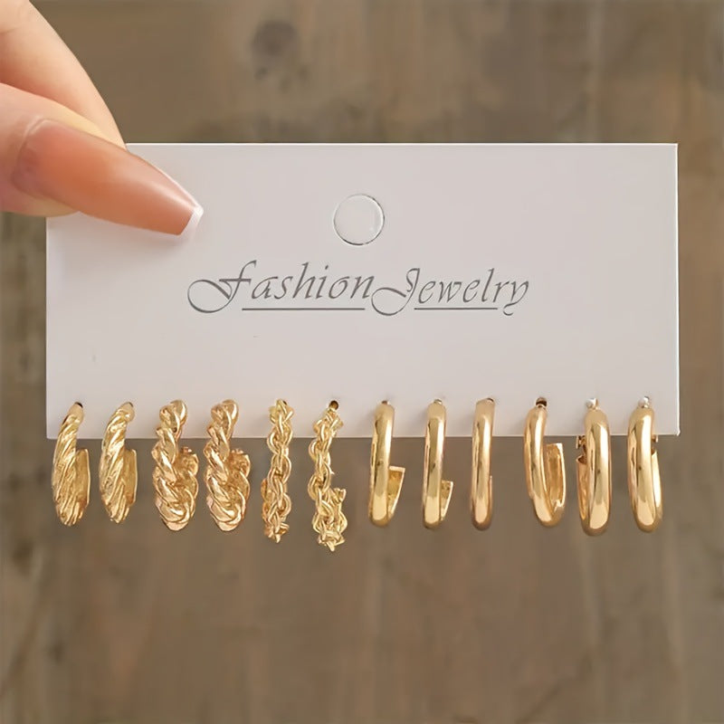 Modern Geometric Square Earrings Set – Minimalist Metal Jewelry
