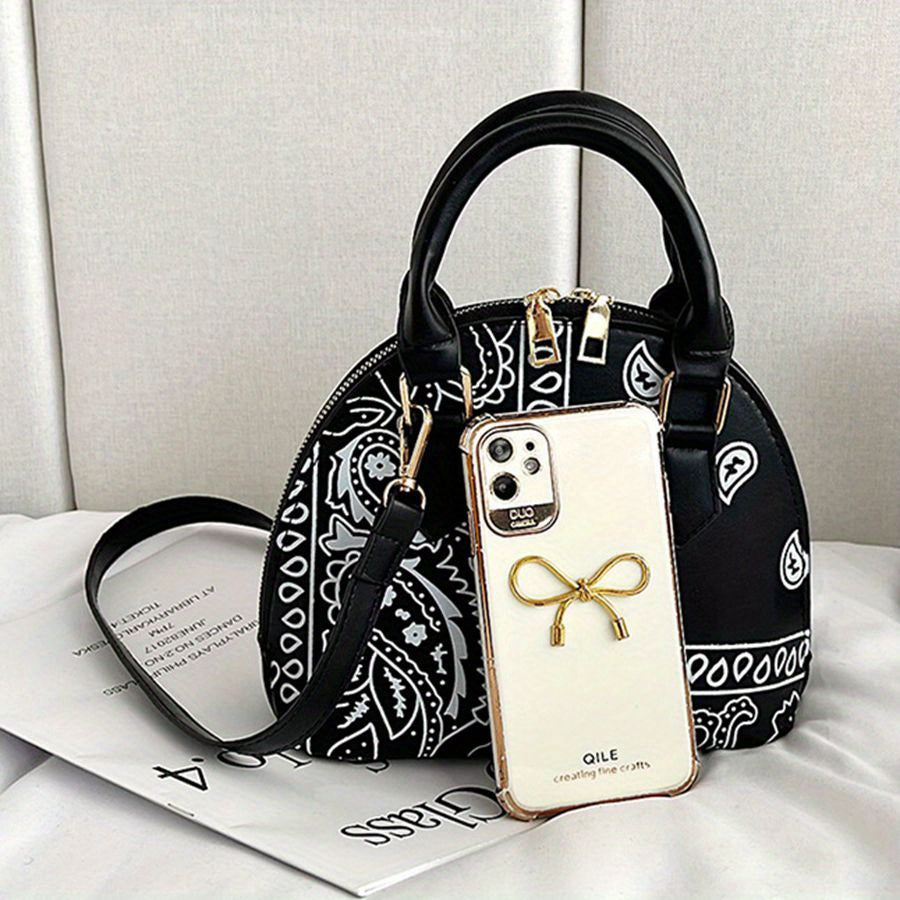 Chic Colorful Printed Mini Shell Crossbody Bag for Her