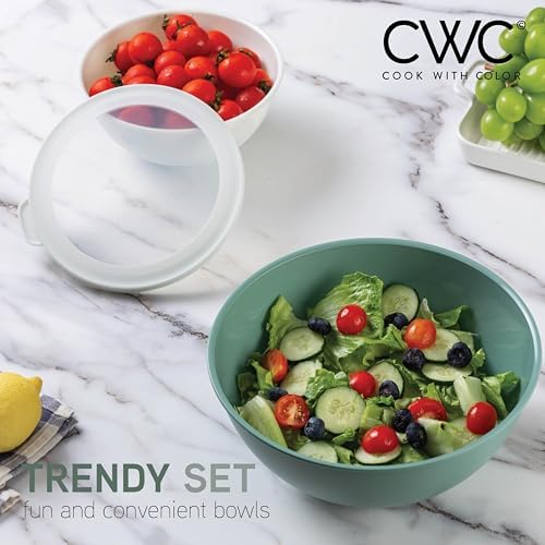 COOK WITH COLOR Mixing Bowls with TPR Lids