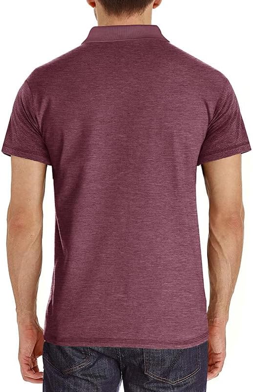 Men's Classic Cotton Polo Shirt Short Sleeve Button Golf Tee