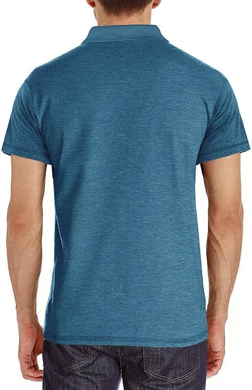 Men's Classic Cotton Polo Shirt Short Sleeve Button Golf Tee