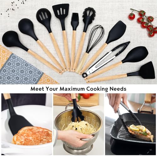 19 PCS Black Kitchen Cooking Utensils Set Kitchen Tools Set