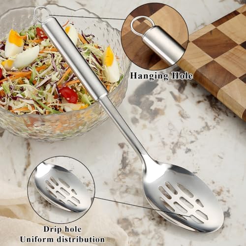 Cooking Spoons Set, ReaNea Stainless Steel Kitchen Solid Slotted Spoon