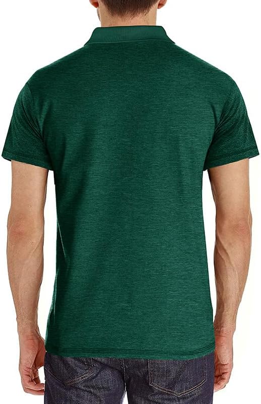 Men's Classic Cotton Polo Shirt Short Sleeve Button Golf Tee