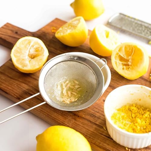 HIC Kitchen Fine Double Mesh Strainer, 18/8 Stainless Steel,