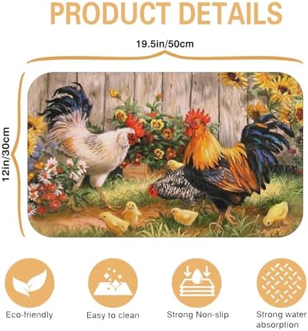 Kitchen Countertop Dish Drying Mat, Super Absorbent Coffee Bar Mat