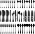 Astercook Silverware Set 48-Piece Black Flatware Set