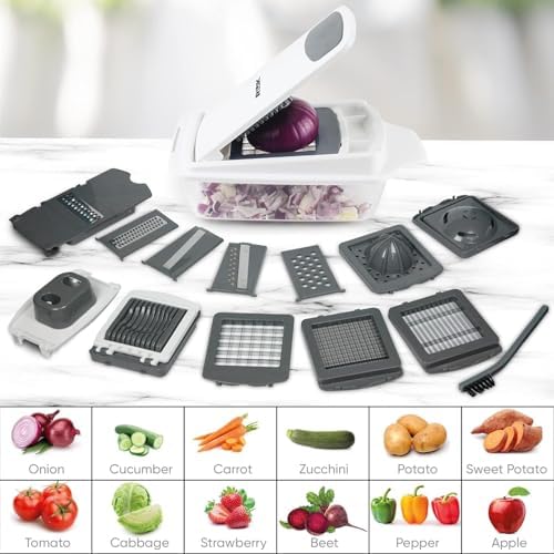 RüK Vegetable Chopper Slicer Onion Dicer, 11 Blades, Egg Separator & Slicer