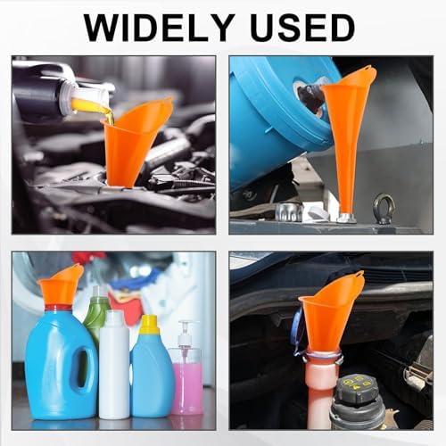 Long-Neck Oil Funnel for Automotive – Multi-Function Plastic Funnel for Oil