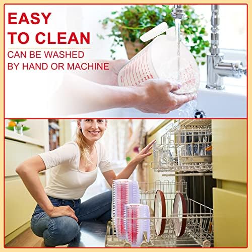 Fabbay 24 Pcs 4 Cup Capacity Plastic Measuring Cup 1000 ml Clear Graduated