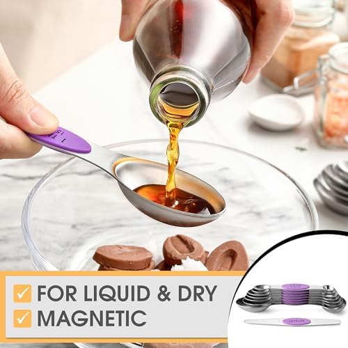 Spring Chef Stainless Steel Magnetic Measuring Spoons Set of 8