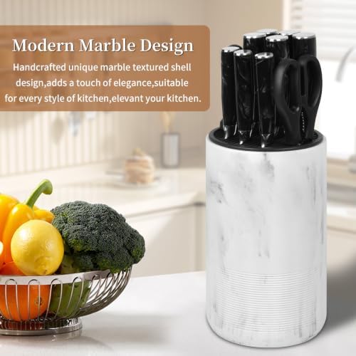 Universal Knife Block Without Knives, Sandstone Look, Round Knife Holder