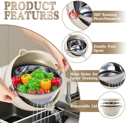 4-in-1 Colander with Bowl Set