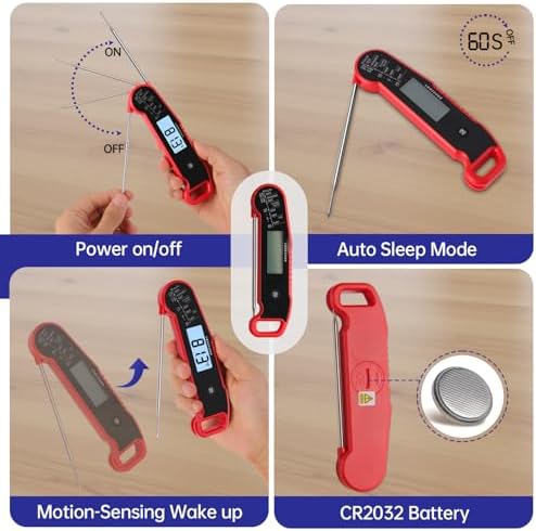 Lonicera Instant-Read Meat Thermometer, ±0.5°F Accuracy