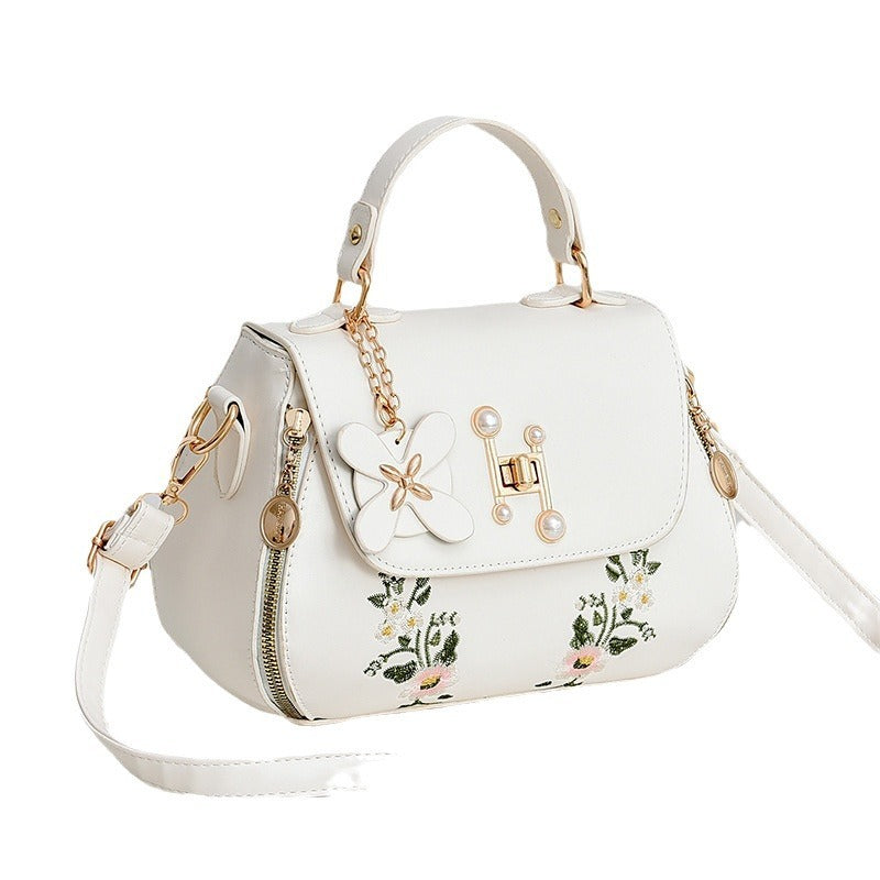 Harajuku Style Embroidered Bucket Handbag with Shoulder Strap - Image 7