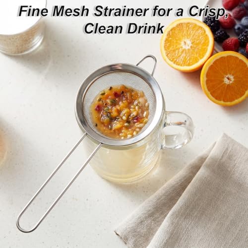 2pcs Small Mesh Strainer 3.3" Stainless Steel Fine Sieve Strainer