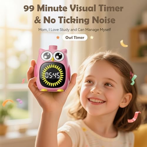 Doli Yearning Visual Timer for Kids, 99 Minute Countdown Timer Pink