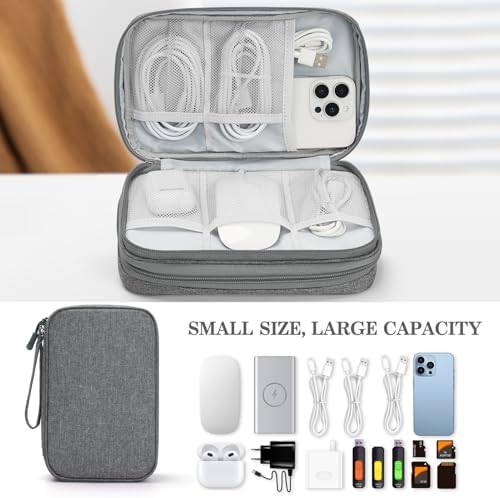 FYY Electronic Organizer, Travel Tech Pouch Bag, Dark Grey