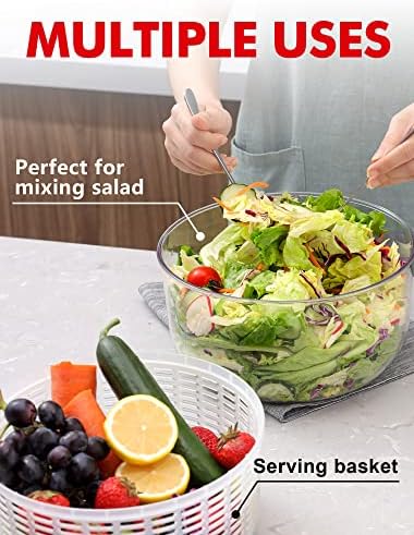 Geedel Large Salad Spinner, 4.5QT Lettuce Dryer
