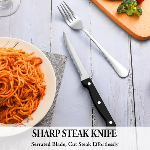 24 Pcs Silverware Set with Steak Knives