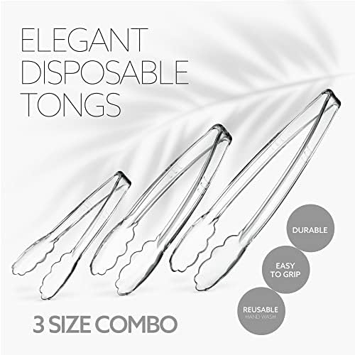 PlasticPro Clear Serving Tongs Combo Set