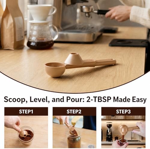 2 Pcs Coffee Scoop with Funnel for Reusable K Cup, 2 TBSP Measuring Spoon