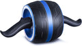 Abdominal Wheel Roller with Resistance Spring, 14.6"W Automatic Rebound Exercise Strength-Training Roller, Core Work-out Fitness Wheels with Knee Pad
