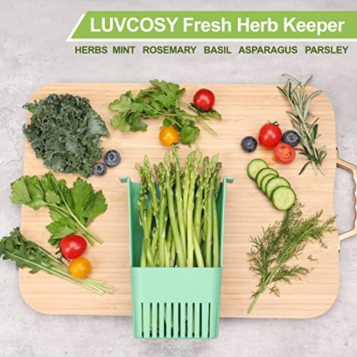 LUVCOSY 2 Pack Herb Keeper, BPA-Free Plastic Herb Saver