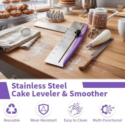 12 Inch Adjustable Cake Scraper, Cake Smoother & Leveler