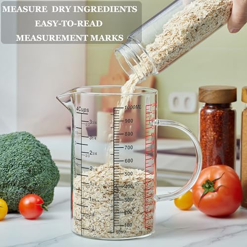 Ackers BORO3.3 Glass Measuring Cup--Made of High Borosilicate Glass Measuring
