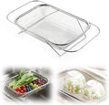 Stainless Steel Over-The-Sink Colander Strainer Basket, Expandable Sink Colander