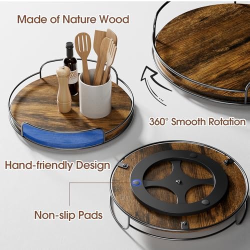 LAMU 2 Pack 9'' 12'' Lazy Susan Turntable Organizer