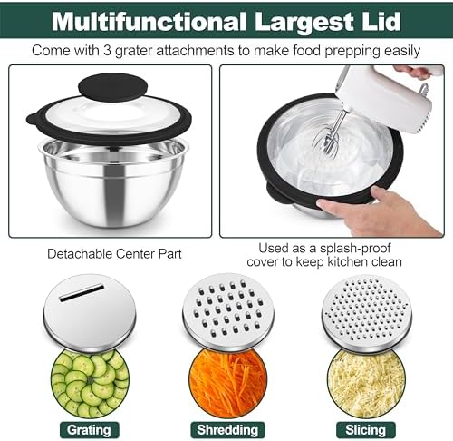 TeamFar Mixing Bowls, Stainless Steel Salad Serving Bowl