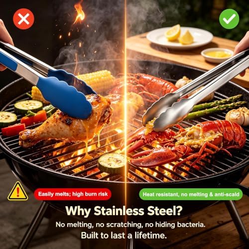 Stainless Steel Cooking Tong Set