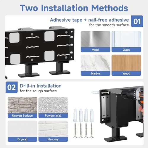 Magnetic Knife Holder for Wall, 6 Individual Slots