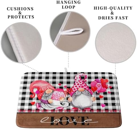 Valentine's Day Dish Drying Mats