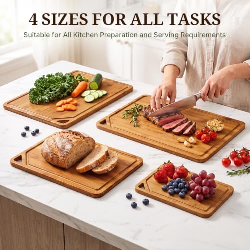 GASHELL Bamboo Cutting Board Set