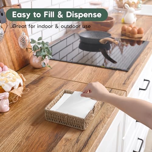 Napkin Holder for Table, Woven Paper Rope Napkin Holders For Paper Napkins