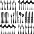 24 Pcs Black Silverware Set