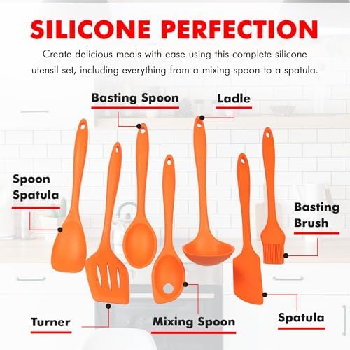 Chef Craft 7 Piece Silicone Kitchen Tool and Utensil Set