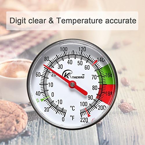 KT THERMO Instand Read 2-Inch Dial Thermometer, Chocolate Milk Foam