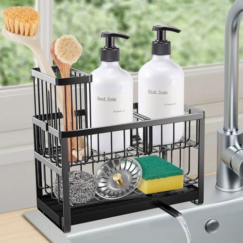 Sinnsally Kitchen Sponge Holder, Sink Caddy Organizer