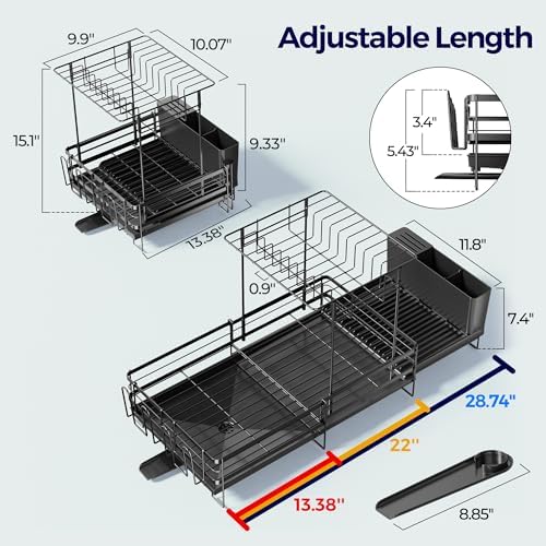 Large Dish Drying Rack, Expandable Dish Rack